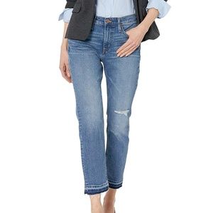 J. Crew Mercantile Slim Boyfriend Jeans Plus 33 Denim Raw Hem Distressed